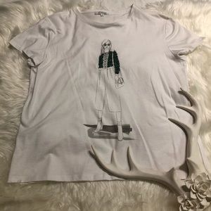 Scottage Womens on Front Graphic Tee with Embroide